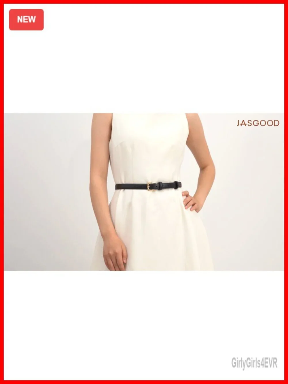 Women Skinny Faux Leather Belt Thin Waist Belt with Gold Buckle